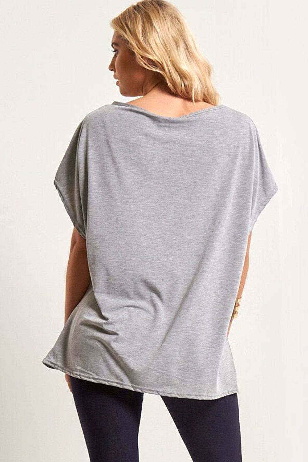 Graphic Skull Print Oversize Bat Wing Tshirt - bejealous-com