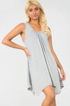 Sleeveless Hanky Hem Basic Mini Dress - bejealous-com