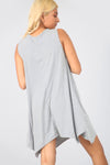 Sleeveless Hanky Hem Basic Mini Dress - bejealous-com