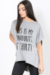 Bat Wing Oversize Slogan Print TShirt - bejealous-com