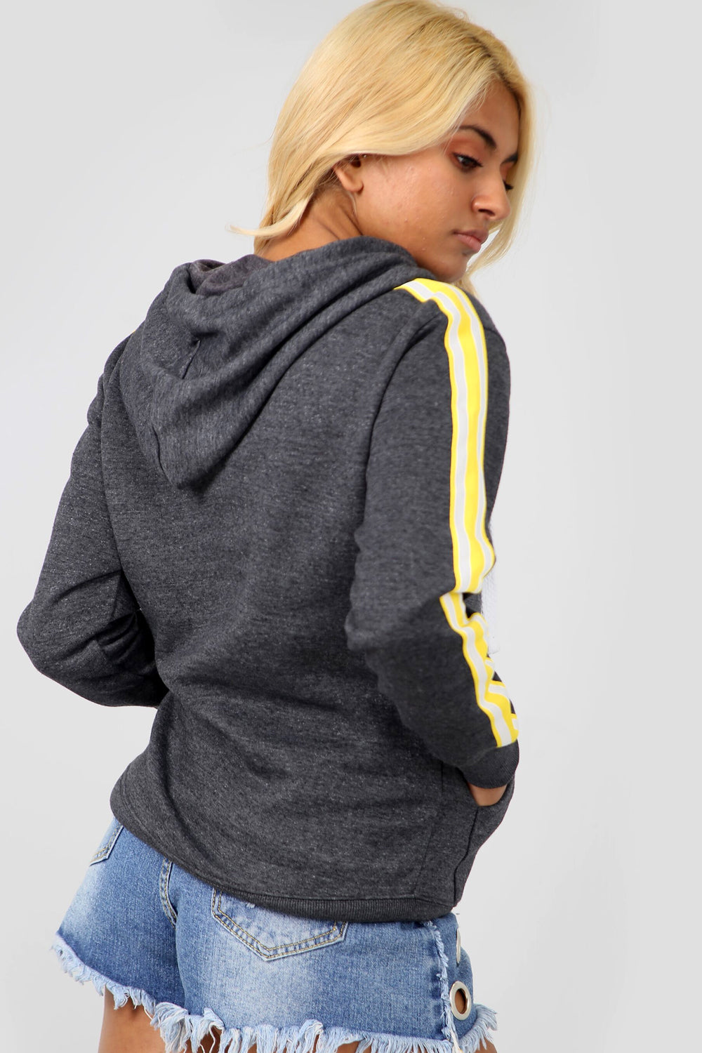 Fran Striped Sleeve Oversized Hooded Sweatshirt - bejealous-com