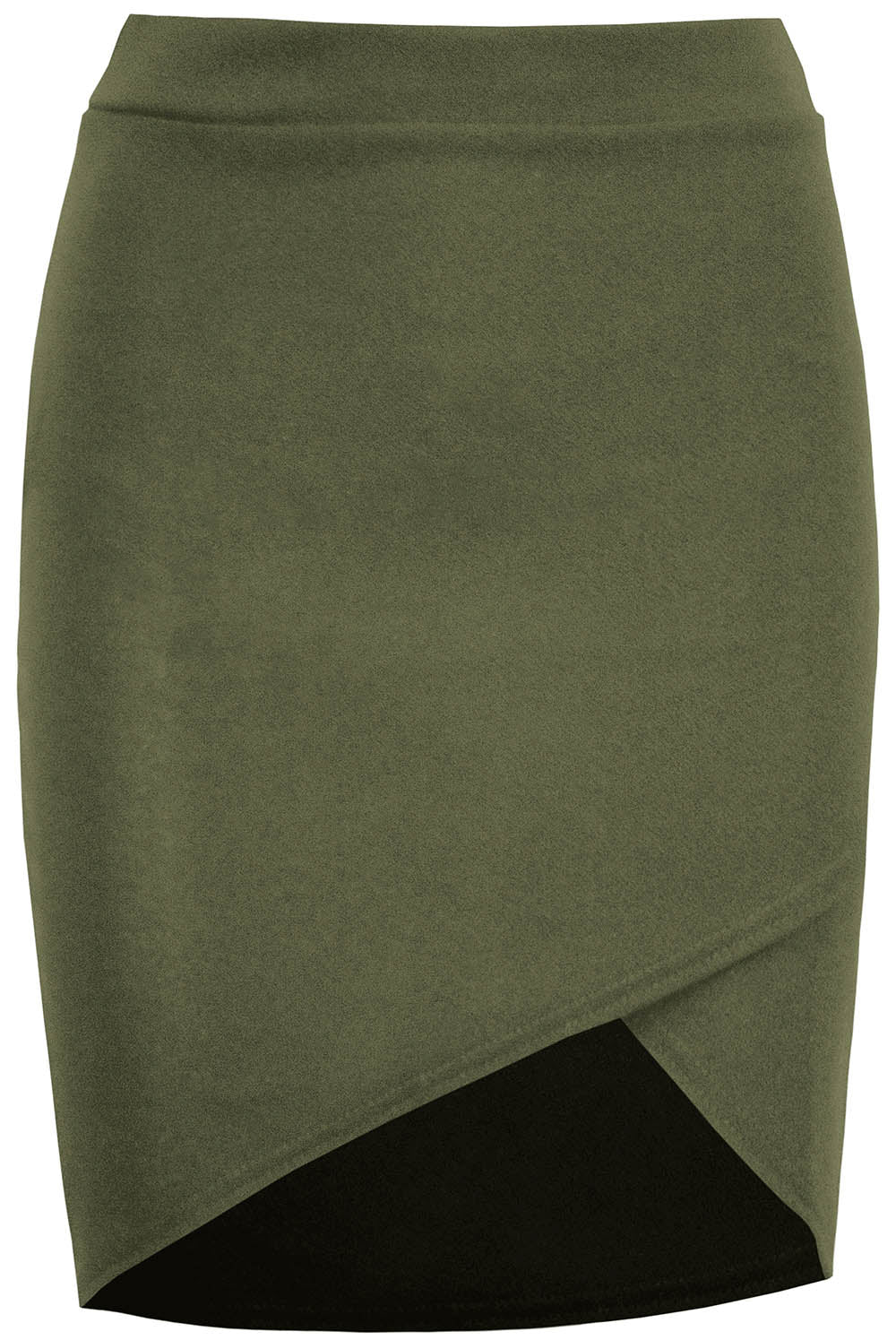 High Waist Asymmetric Black Wrap Mini Skirt - bejealous-com