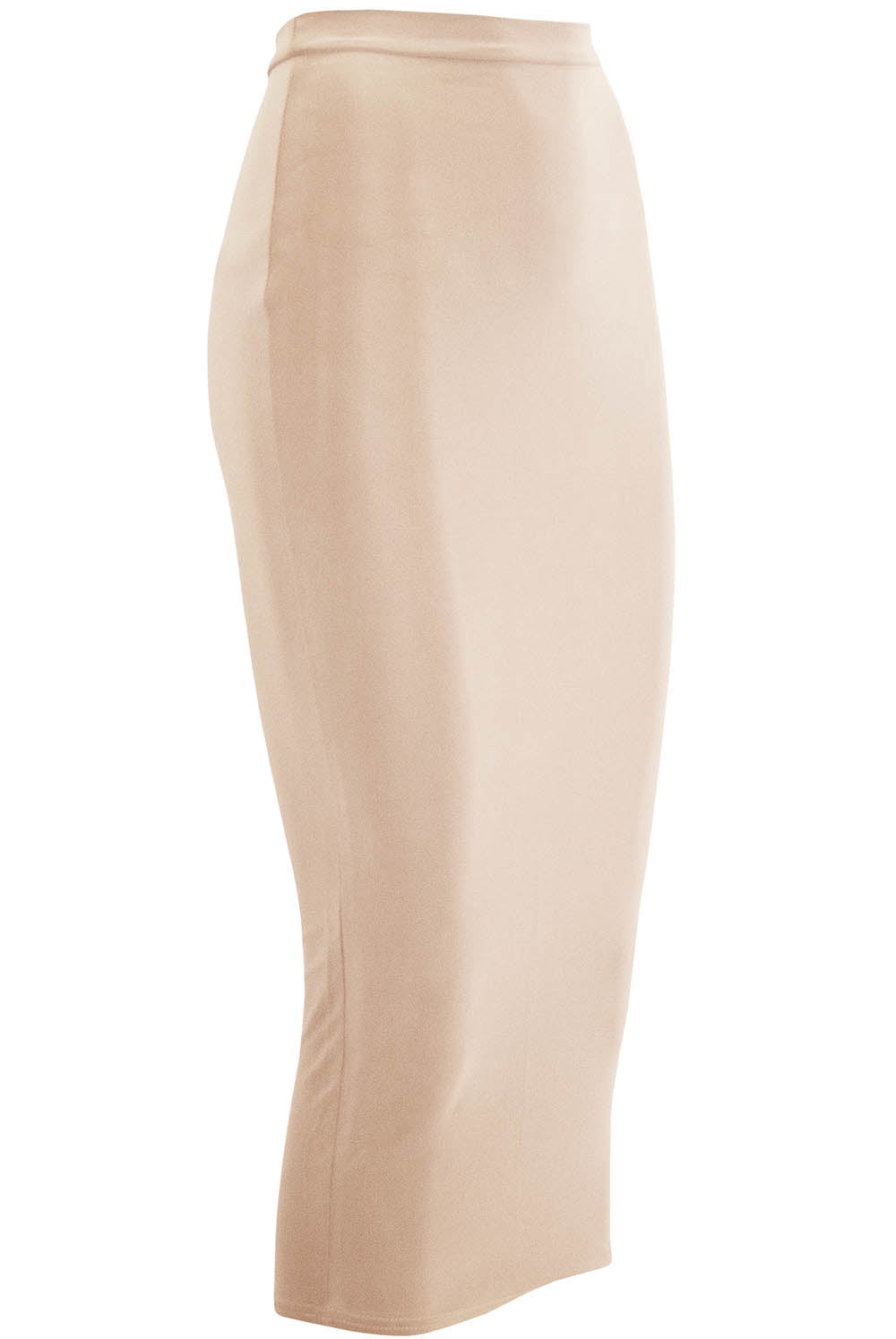 High Waisted Black Slinky Midaxi Pencil Skirt - bejealous-com