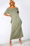 Bardot Basic Jersey Khaki Slinky Maxi Dress - bejealous-com