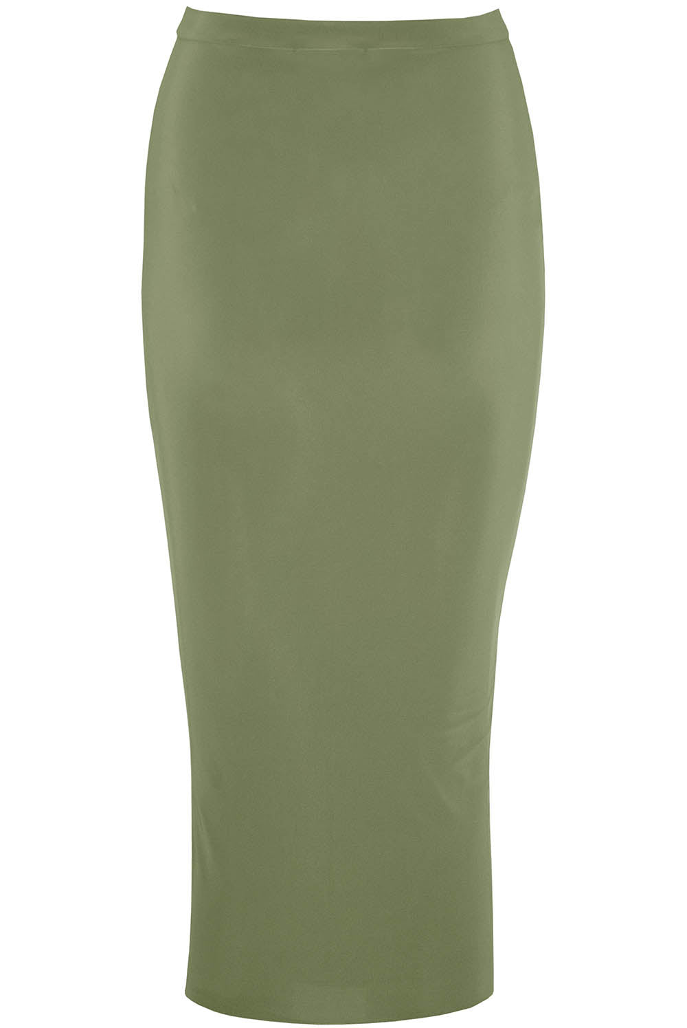 High Waisted Black Slinky Midaxi Pencil Skirt - bejealous-com