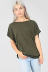 Lula Basic Oversized Bardot Jersey Tshirt - bejealous-com