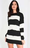 Jamelia Oversized Knitted Striped Jumper Dress - bejealous-com