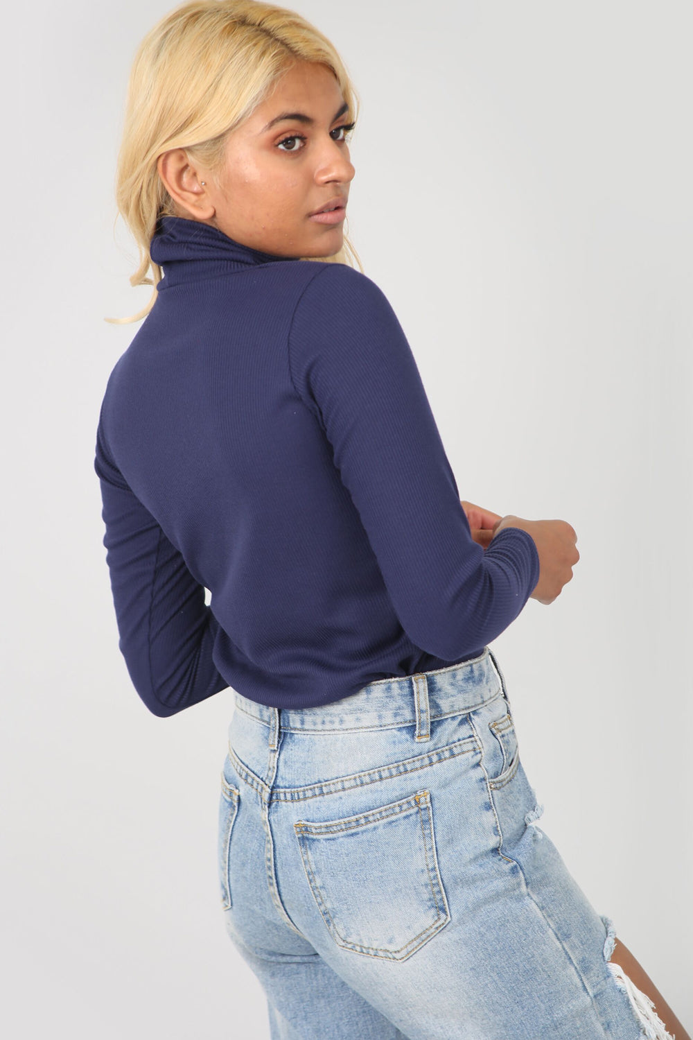 Cammie Long Sleeve Funnel Neck Knitted Top - bejealous-com