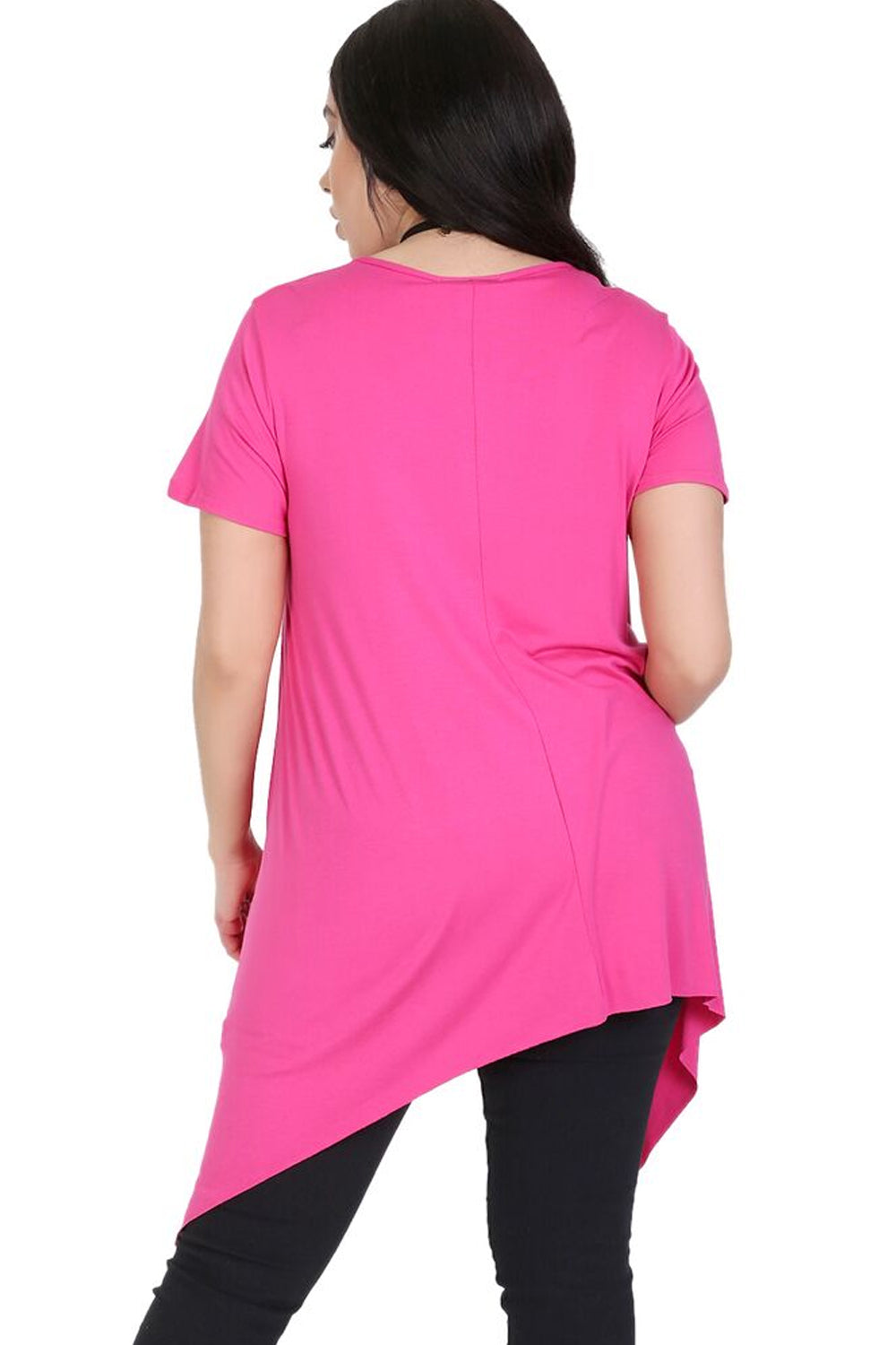 Dipped Hem Graphic Print Swing Tshirt - bejealous-com