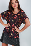 Short Sleeve Pumpkin Print Baggy Tshirt - bejealous-com