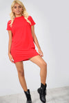 Basic Short Sleeve Tshirt Dress in Turquoise - bejealous-com