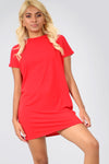 Basic Short Sleeve Tshirt Dress in Turquoise - bejealous-com