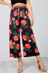 High Waist Floral Print Cropped Leg Pants - bejealous-com