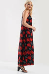 Blue Tropical Floral Print Loose Fit Maxi Dress - bejealous-com