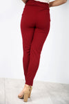 High Waisted Gold Button Navy Cigarette Trousers - bejealous-com