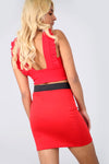 High Waist Red Basic Mini Tube Skirt - bejealous-com