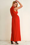 Chunky Strap Plunge Neck Red Maxi Dress - bejealous-com