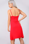 Strappy Basic Jersey Mini Swing Dress in Red - bejealous-com