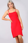 Strappy Basic Jersey Mini Swing Dress in Red - bejealous-com