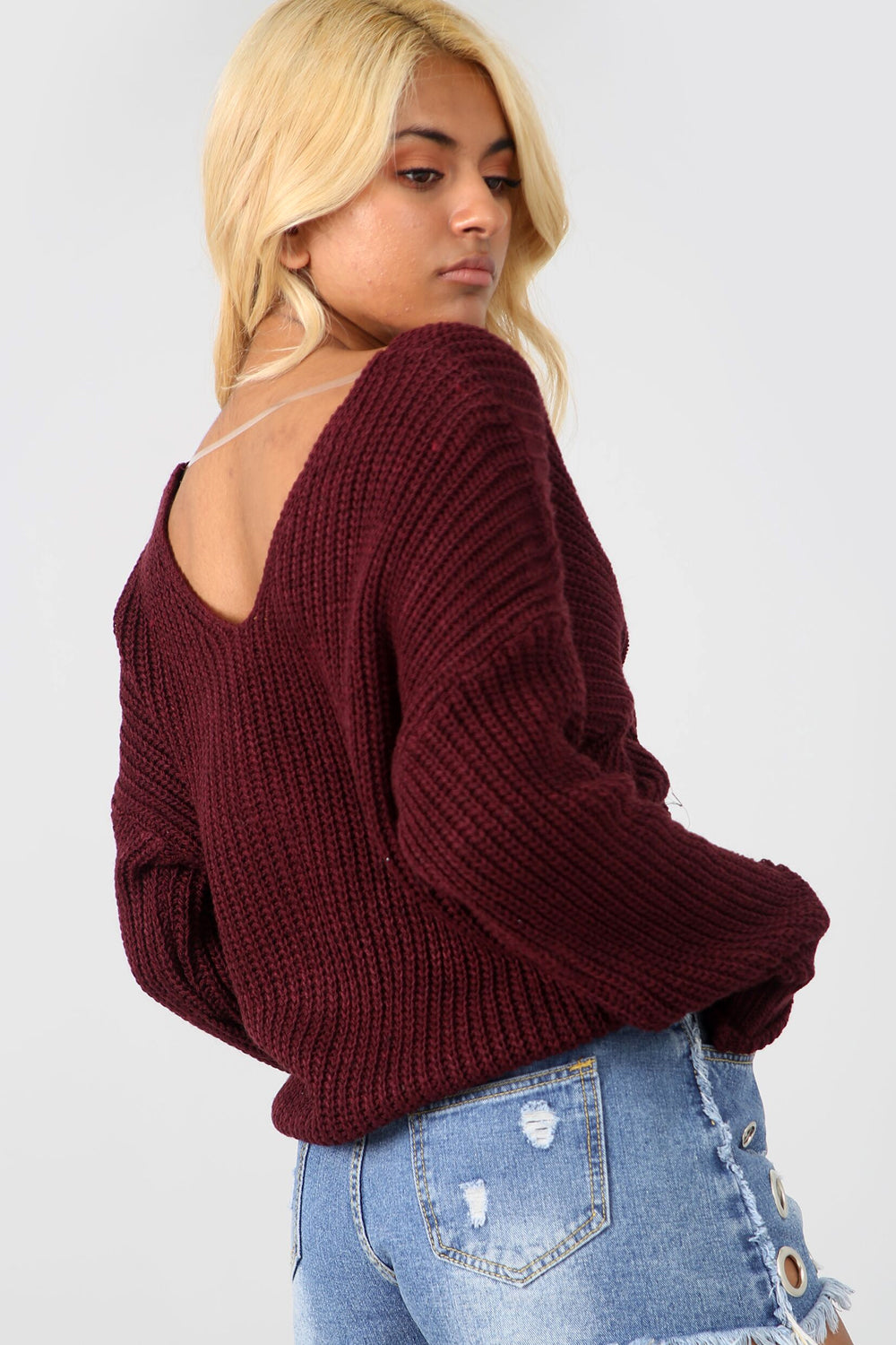Twisted Front Black Chunky Knit Jumper - bejealous-com