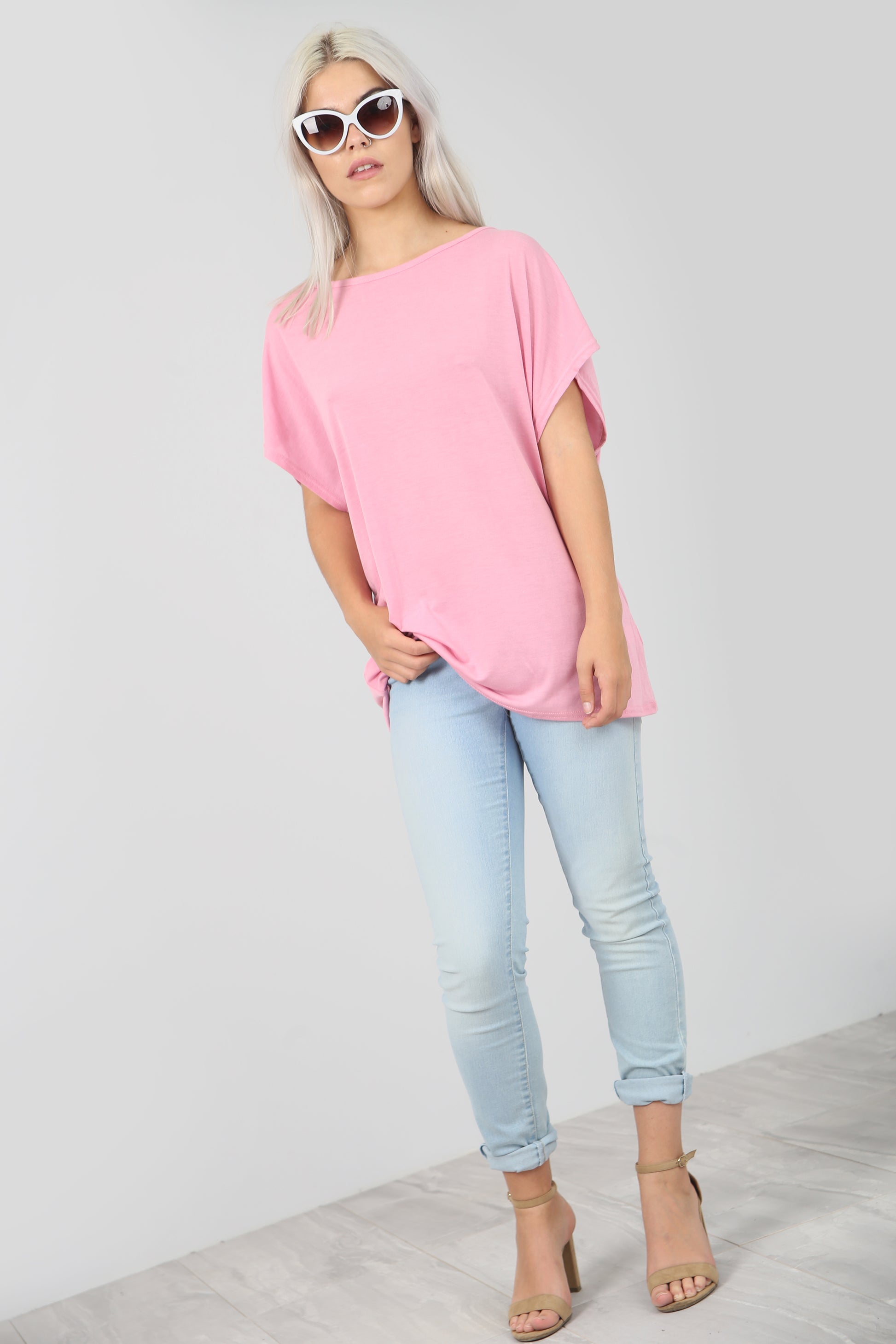 Lula Basic Oversized Bardot Jersey Tshirt - bejealous-com