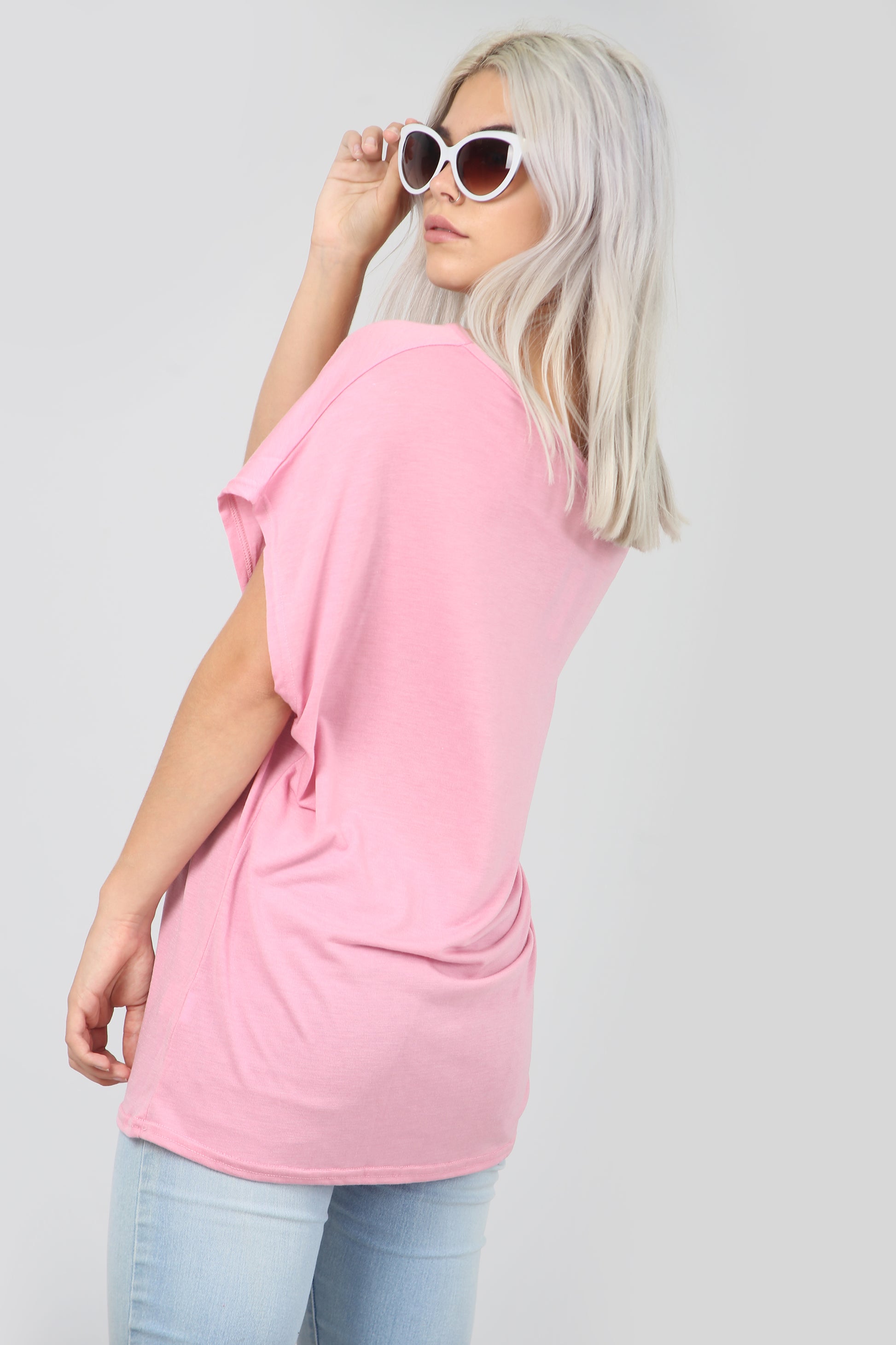 Lula Basic Oversized Bardot Jersey Tshirt - bejealous-com