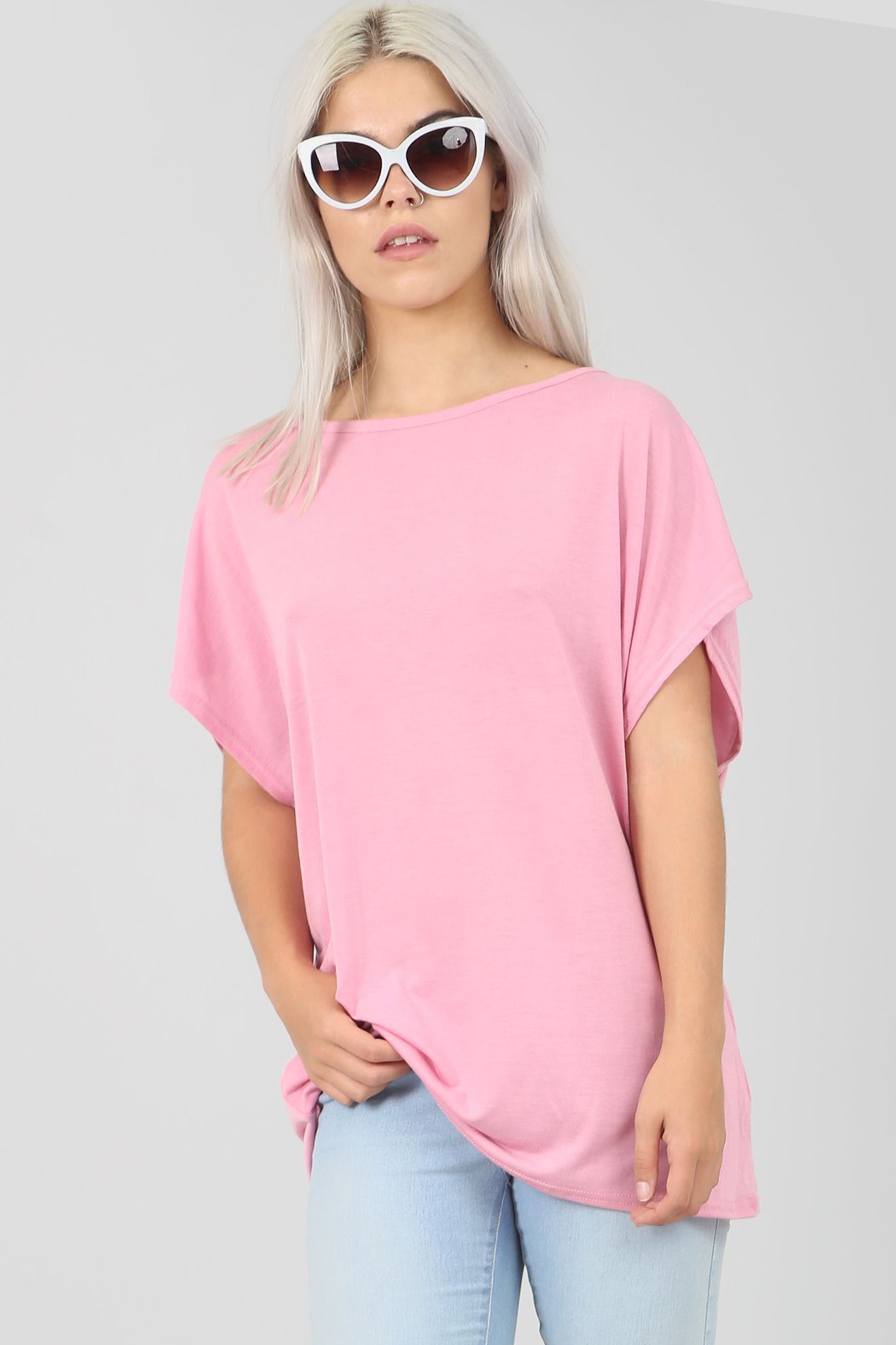Lula Basic Oversized Bardot Jersey Tshirt - bejealous-com