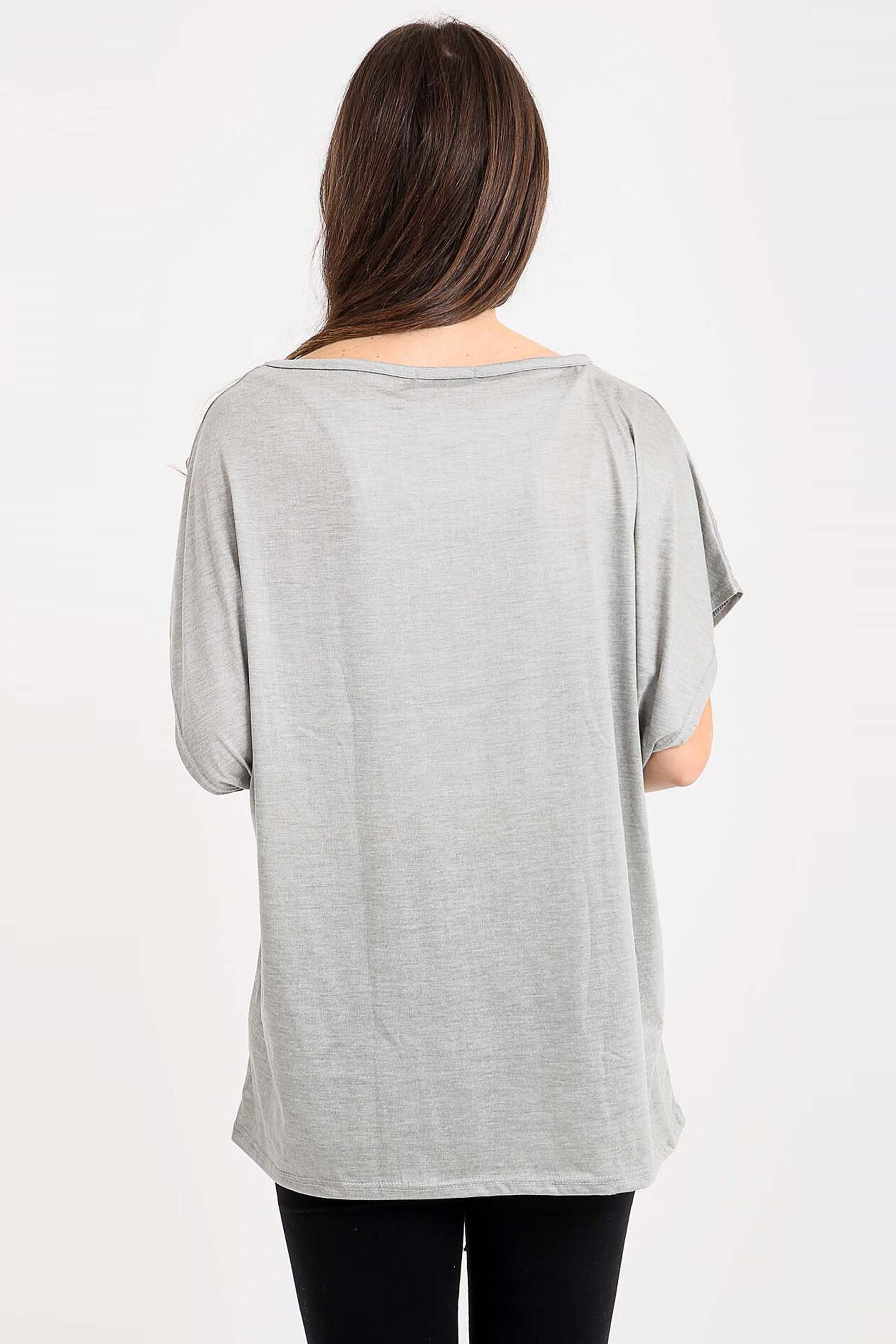 Grey Halloween Skeleton Print Oversize Tshirt - bejealous-com