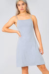 Strappy Basic Jersey Mini Swing Dress in Grey - bejealous-com
