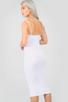 Strappy Basic White Midi Bodycon Dress - bejealous-com