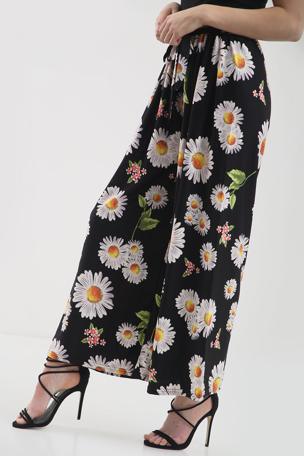 High Waist Sun Flower Wide Leg Trousers - bejealous-com