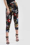 High Waisted Floral Print Cuffed Leg Pants - bejealous-com