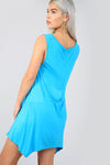 Sleeveless Hanky Hem Khaki Basic Mini Shift Dress - bejealous-com