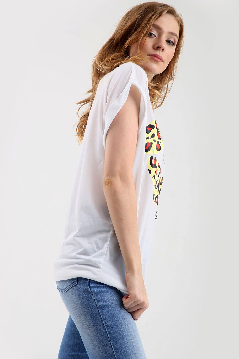 Leopard Print Lips Graphic Print Baggy Tshirt - bejealous-com