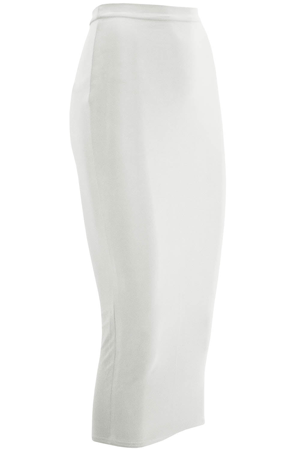 High Waisted Black Slinky Midaxi Pencil Skirt - bejealous-com