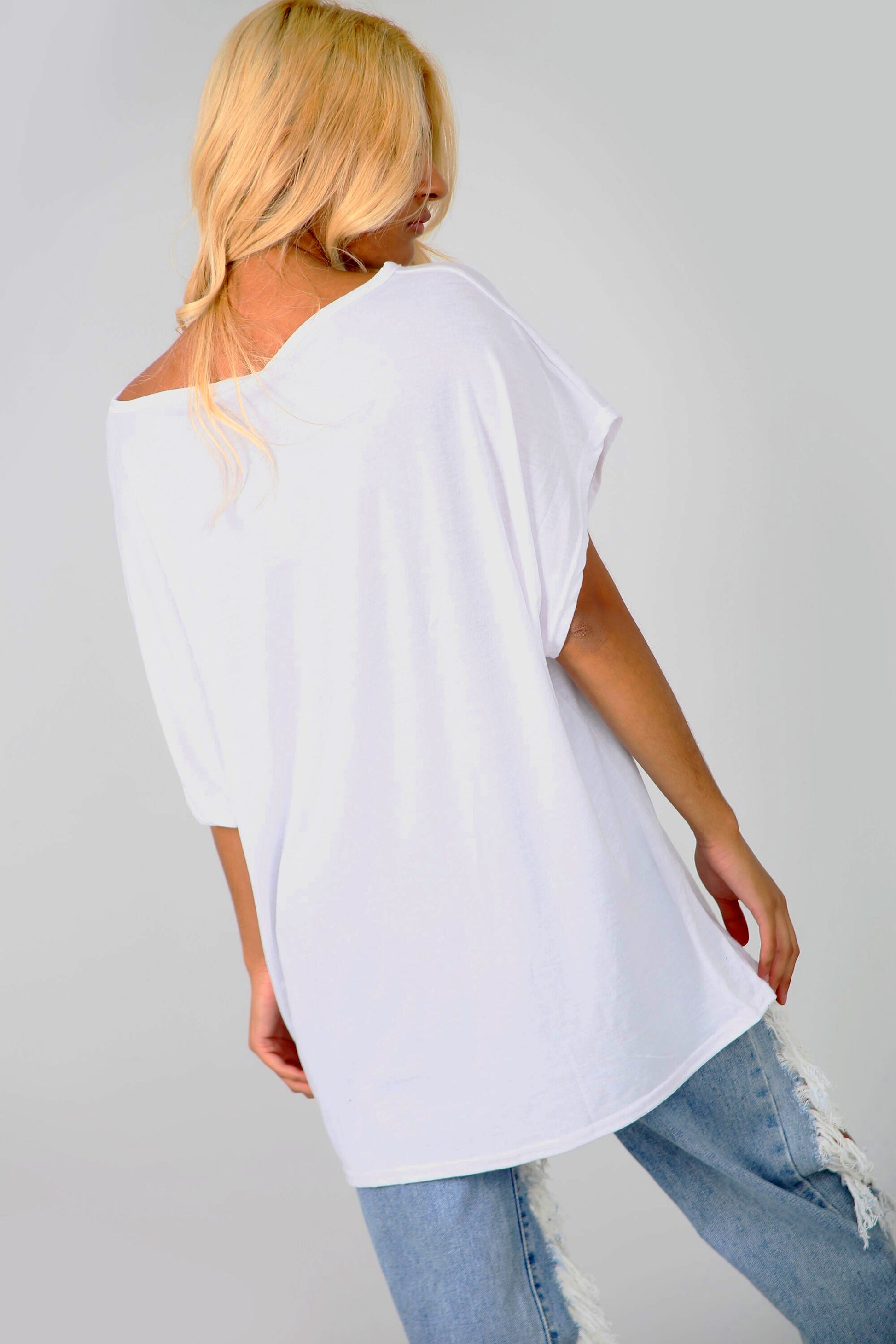 Lula Basic Oversized Bardot Jersey Tshirt - bejealous-com