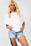 Basic Oversize White Short Sleeve Tshirt - bejealous-com