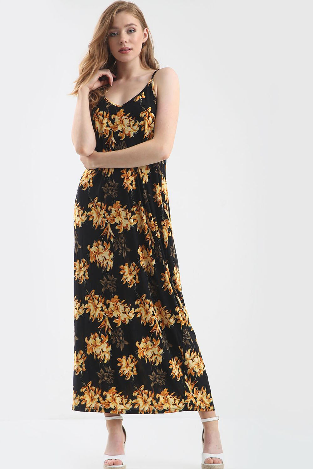 Cami Floral Print Loose Fit Maxi Dress - bejealous-com
