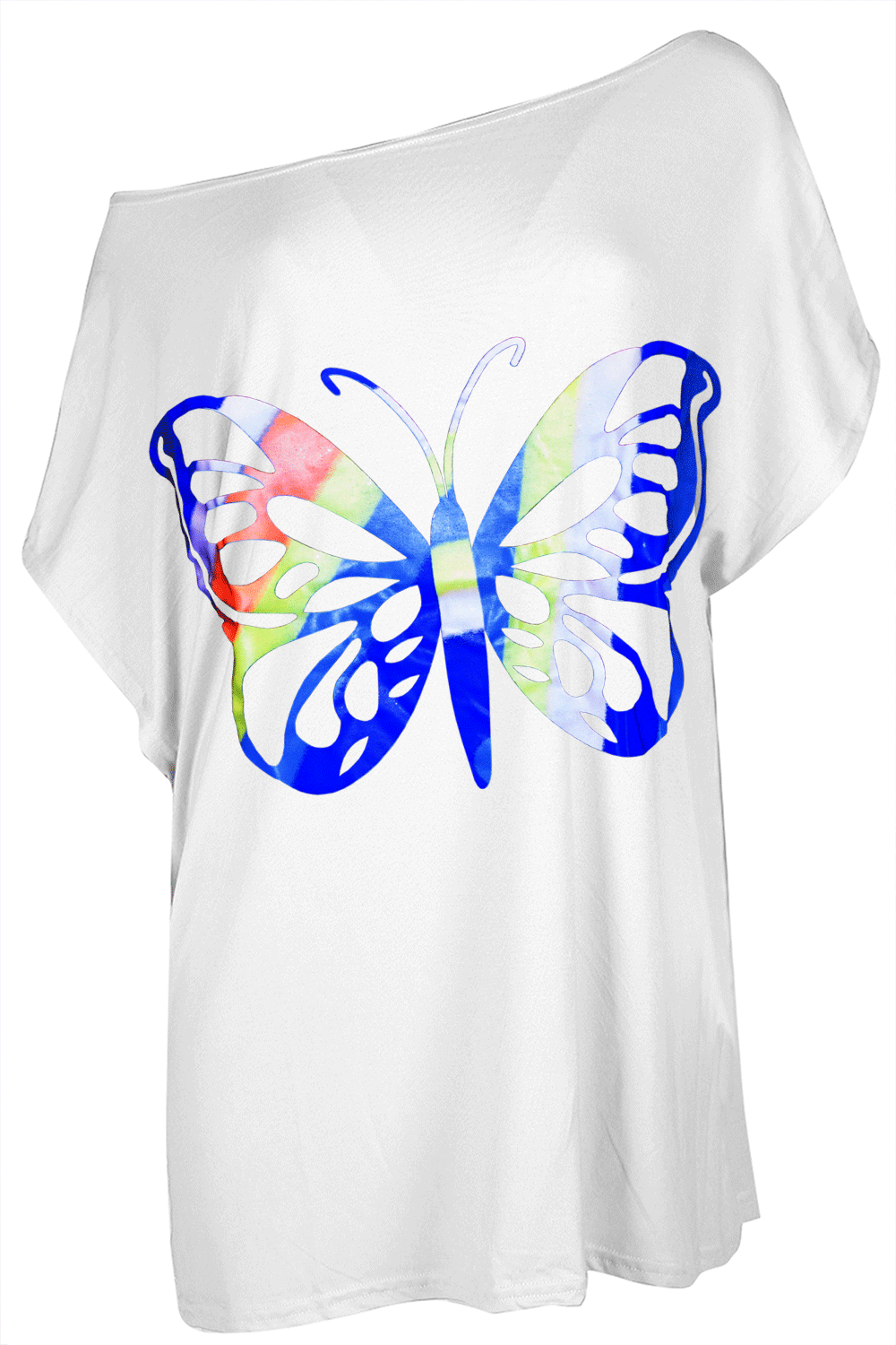 Lisa Rainbow Butterfly Batwing Oversized Baggy Basic T Shirt