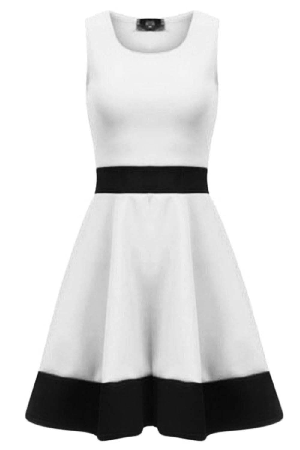 Sarah Sleeveless Contrast Panelled Skater Dress