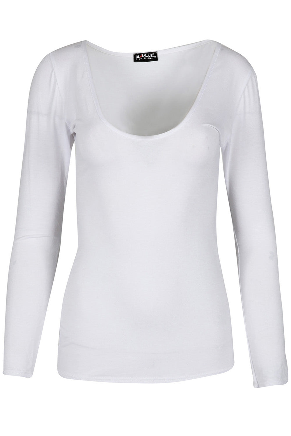 Aria Scoop Neck Long Sleeve Plain T Shirt