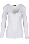 Aria Scoop Neck Long Sleeve Plain T Shirt