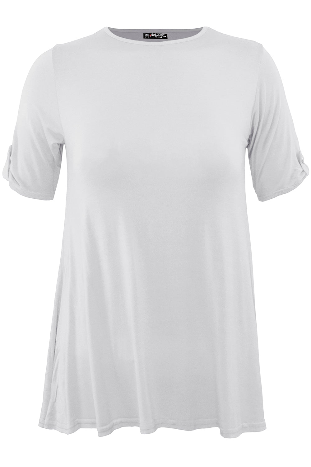 Eva Turn Up Sleeve Baggy Basic Jersey Tshirt