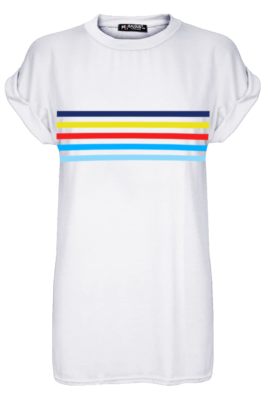 Aria Rainbow Stripes Oversized Baggy T Shirt