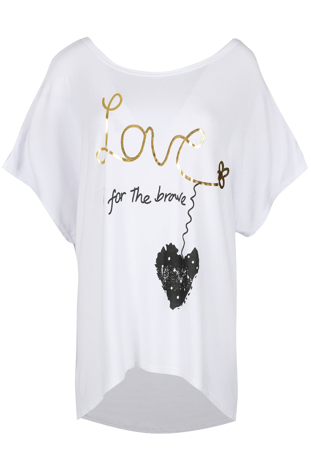 Eden Brave Heart Hi Lo T Shirt Top