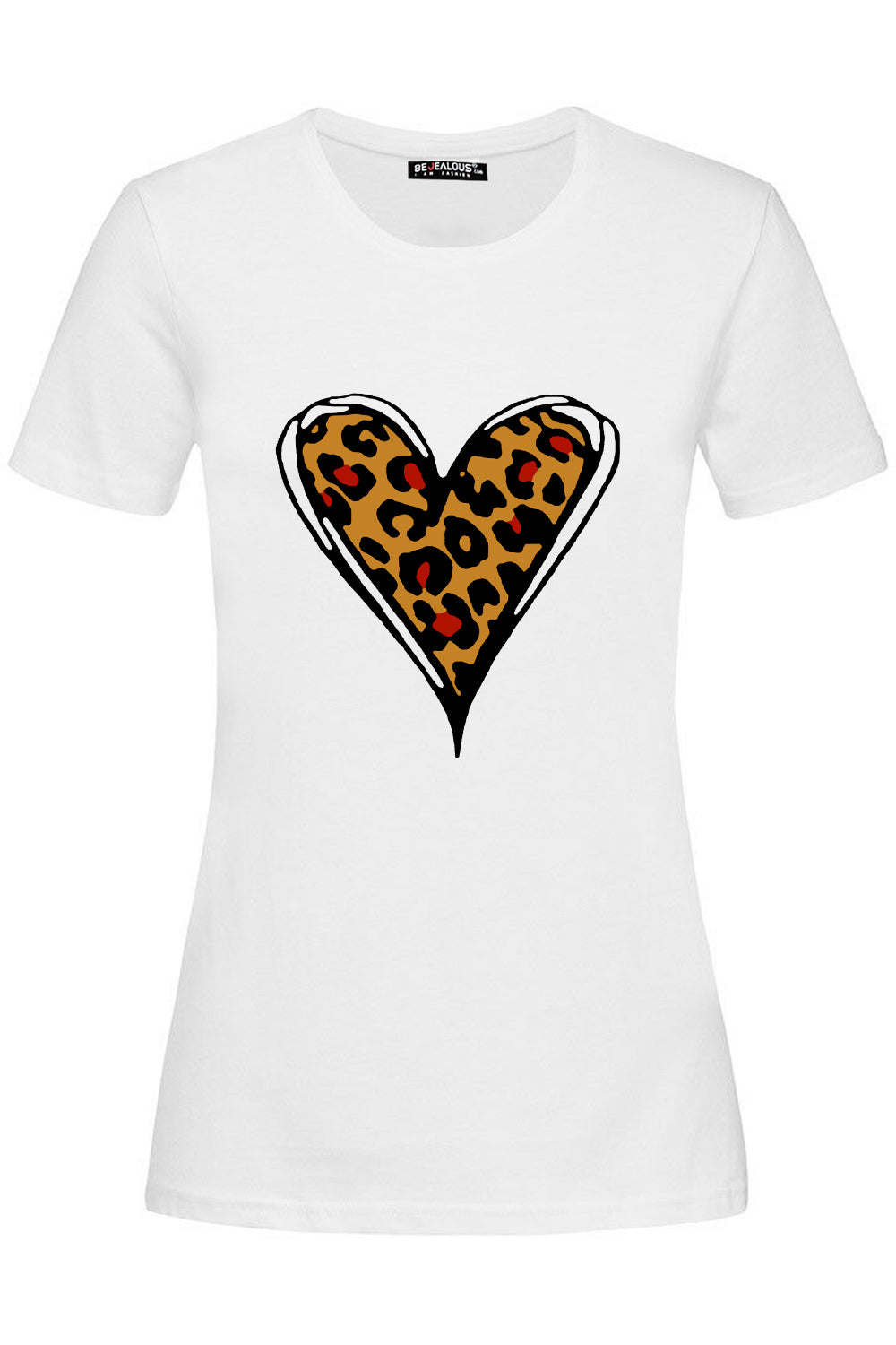 Ella Leopard Heart Casual Gym T-Shirt