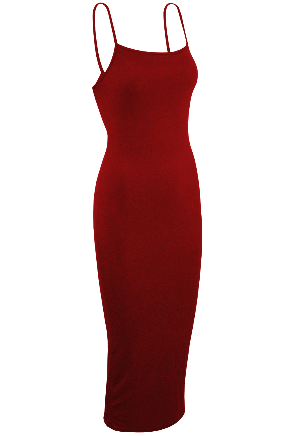 Charcoal Grey Strappy Basic Midi Bodycon Dress