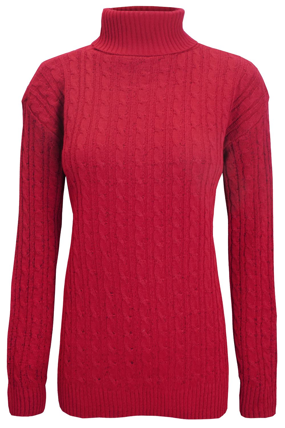 Lily Roll Neck Cable Knit Long Sleeve Jumper