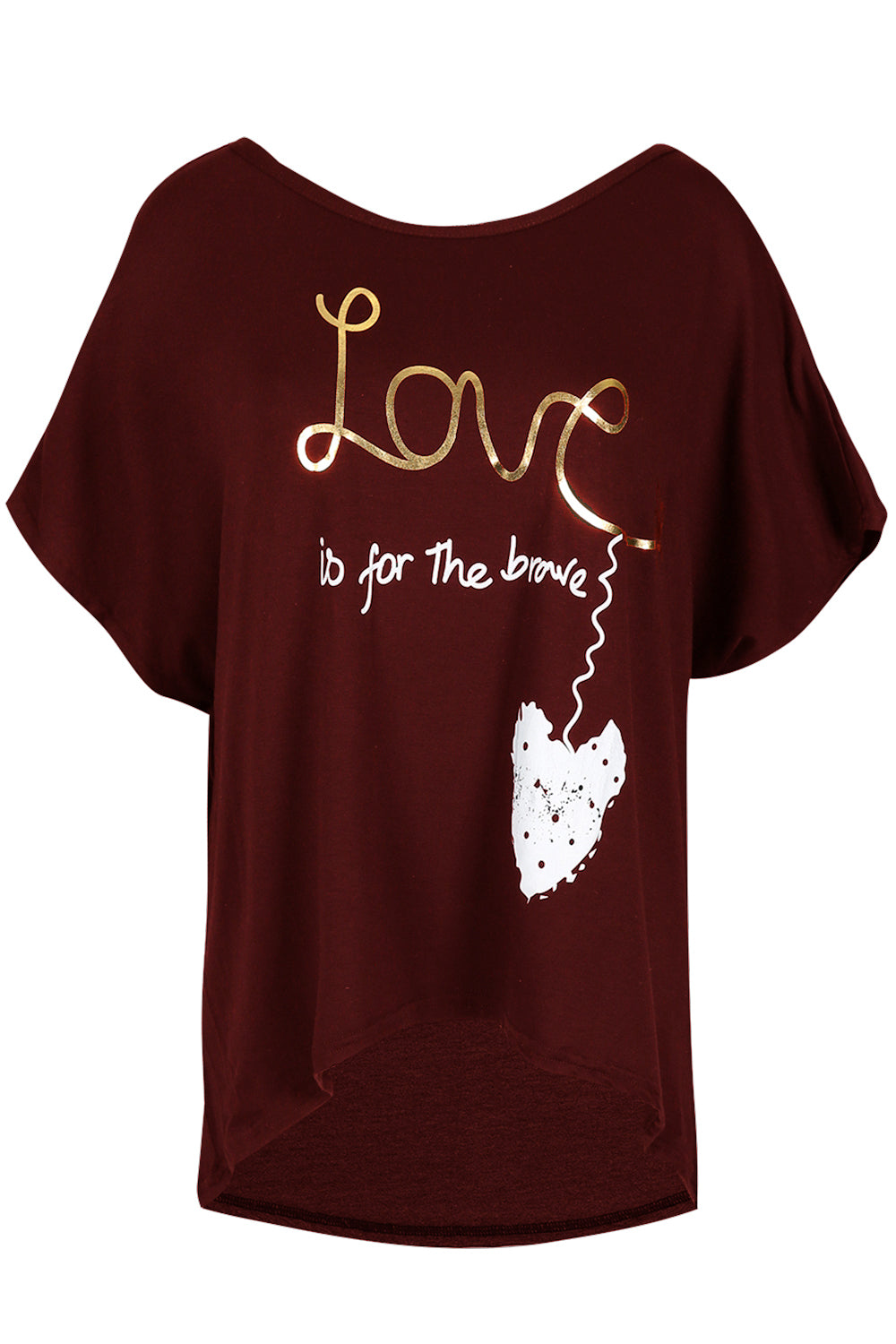 Eden Brave Heart Hi Lo T Shirt Top