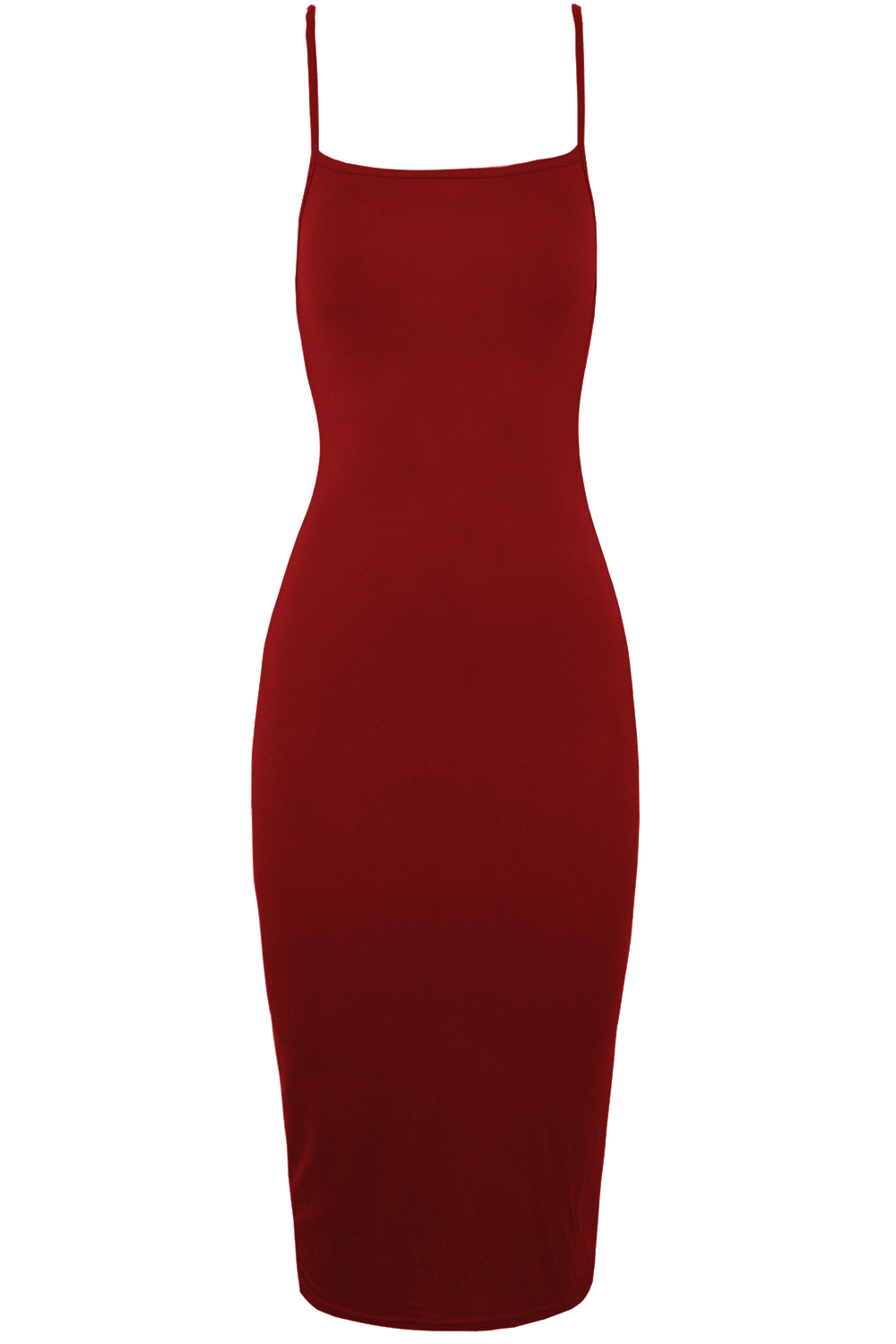 Charcoal Grey Strappy Basic Midi Bodycon Dress